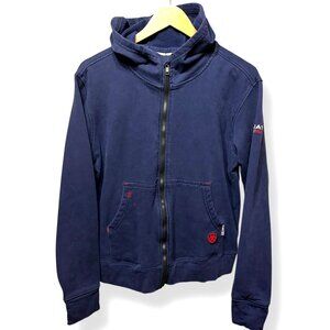 Ariat Navy Blue Full-Zip Hoodie FR CAT 2 Red Logo Pockets Mens Size M 10023979